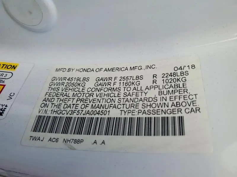 2018 HONDA ACCORD HYBRID EXL  