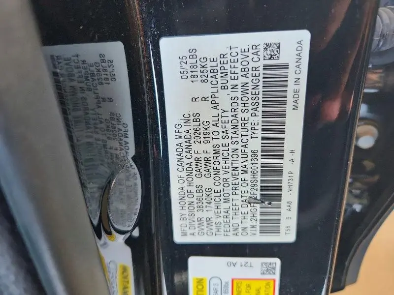 2025 HONDA CIVIC LX  