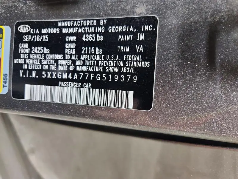 2015 KIA OPTIMA LX  