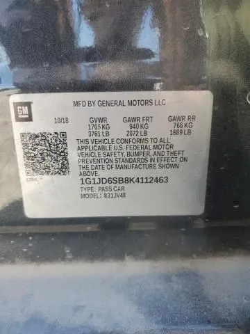 2019 CHEVROLET SONIC LT  