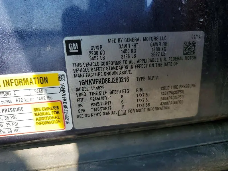 2014 CHEVROLET TRAVERSE LS  