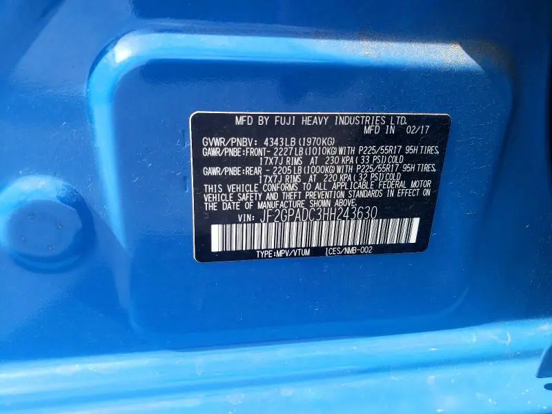 2017 SUBARU CROSSTREK PREMIUM  