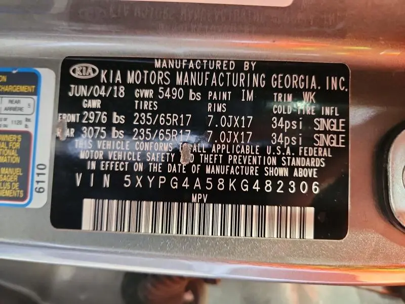 2019 KIA SORENTO LX V6  
