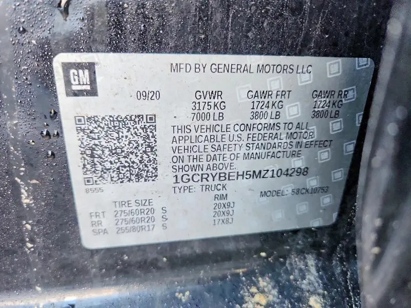 2021 CHEVROLET SILVERADO K1500 CUSTOM  