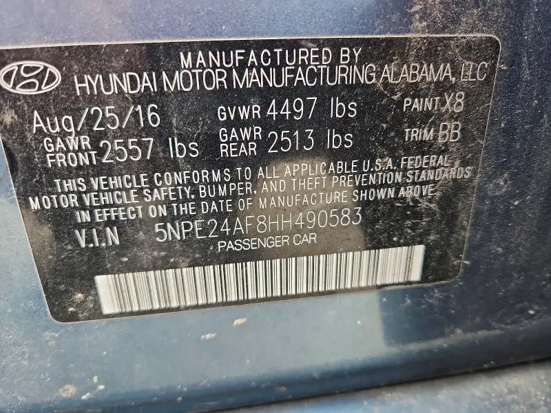 2017 HYUNDAI SONATA SE  