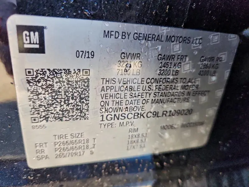 2020 CHEVROLET TAHOE C1500 LT  