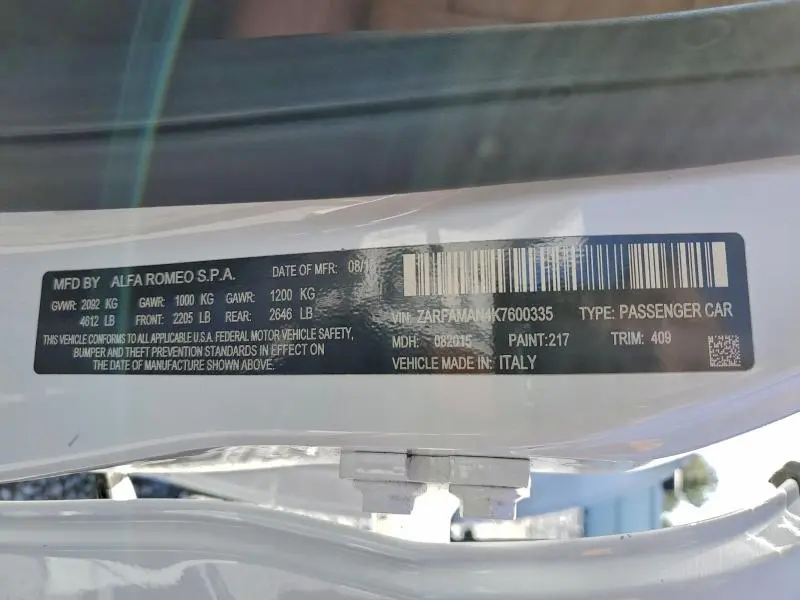 2019 ALFA ROMEO GIULIA   