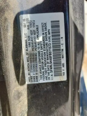 2015 HONDA ODYSSEY EX