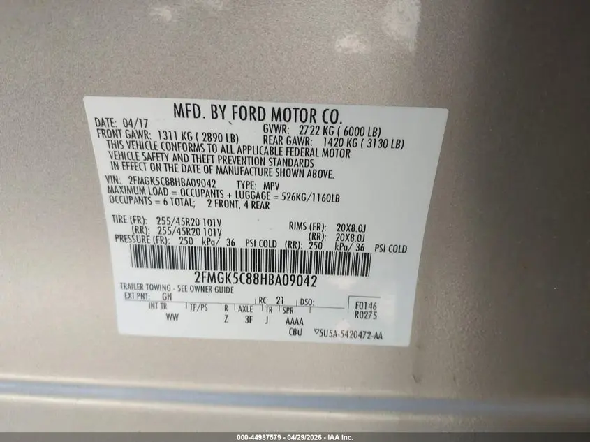 2017 FORD FLEX SEL
