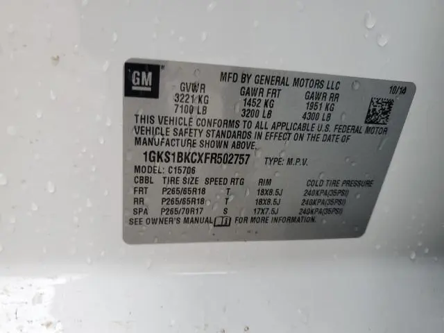 2015 GMC YUKON SLT  