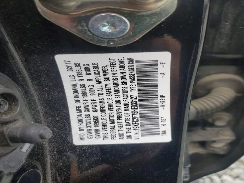 2017 HONDA CIVIC EX  