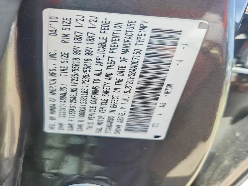 2010 ACURA RDX   