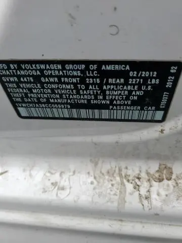 2012 VOLKSWAGEN PASSAT SEL