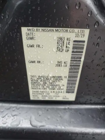 2020 NISSAN ALTIMA S  