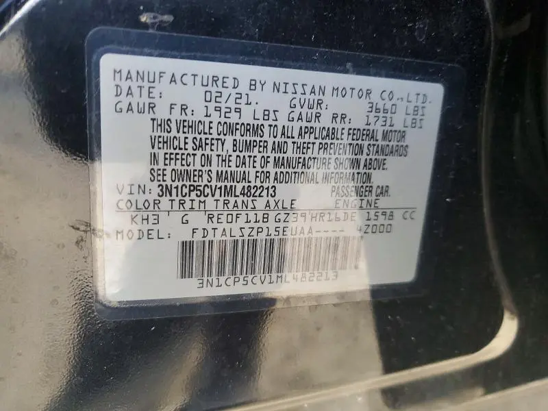 2021 NISSAN KICKS SV  