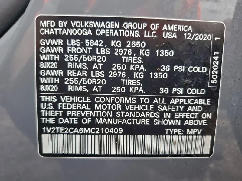 2021 VOLKSWAGEN ATLAS CROSS SPORT SEL PREMIUM  