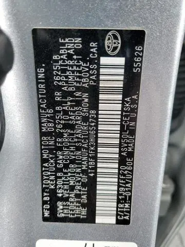 2017 TOYOTA CAMRY LE  