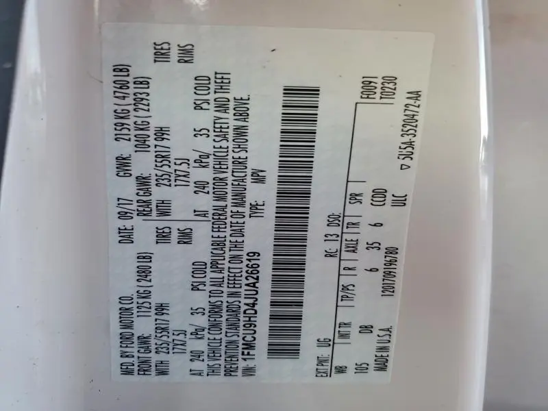 2018 FORD ESCAPE SEL  