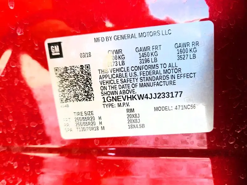 2018 CHEVROLET TRAVERSE LT  