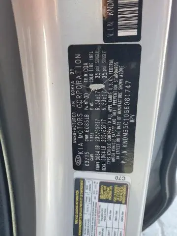 2016 KIA SEDONA LX