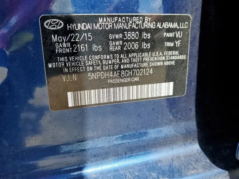 2016 HYUNDAI ELANTRA SE  