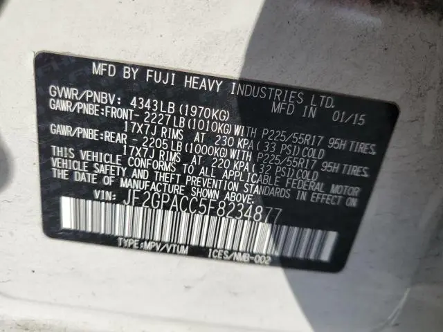 2015 SUBARU XV CROSSTREK 2.0 PREMIUM  