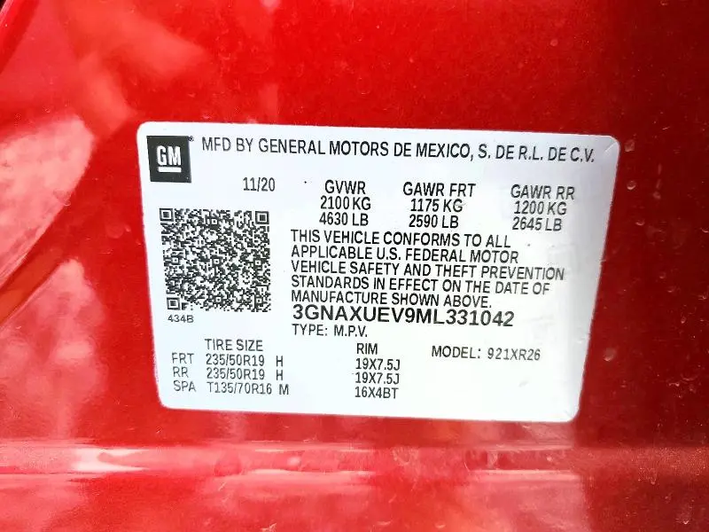 2021 CHEVROLET EQUINOX LT  