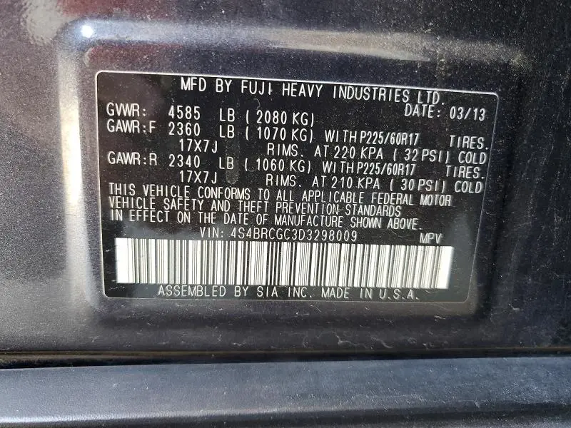 2013 SUBARU OUTBACK 2.5I PREMIUM  