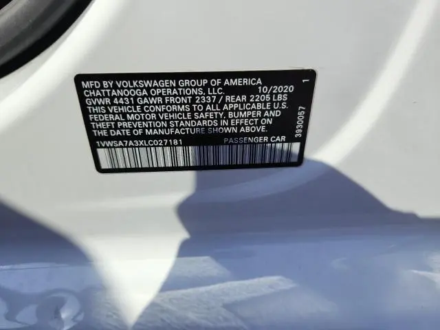 2020 VOLKSWAGEN PASSAT SE  