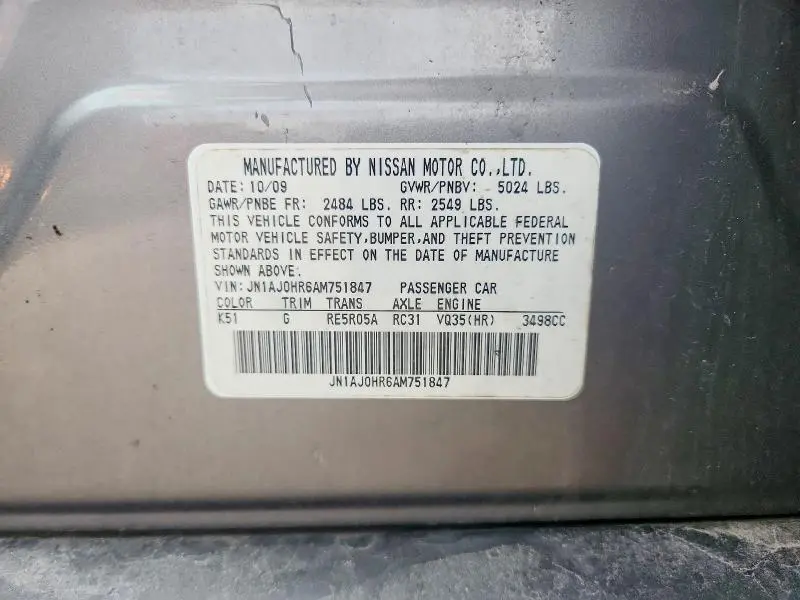 2010 INFINITI EX35 BASE  