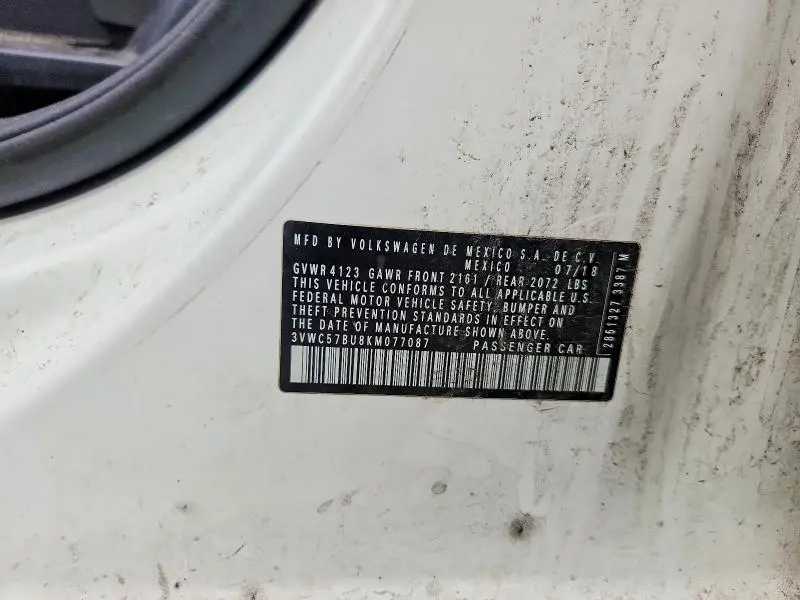 2019 VOLKSWAGEN JETTA S  