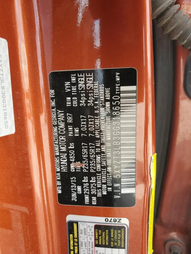 2016 HYUNDAI SANTA FE SPORT   