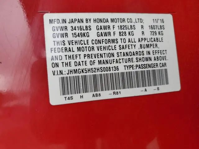 2017 HONDA FIT LX