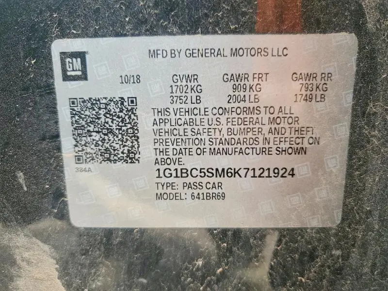 2019 CHEVROLET CRUZE LS  