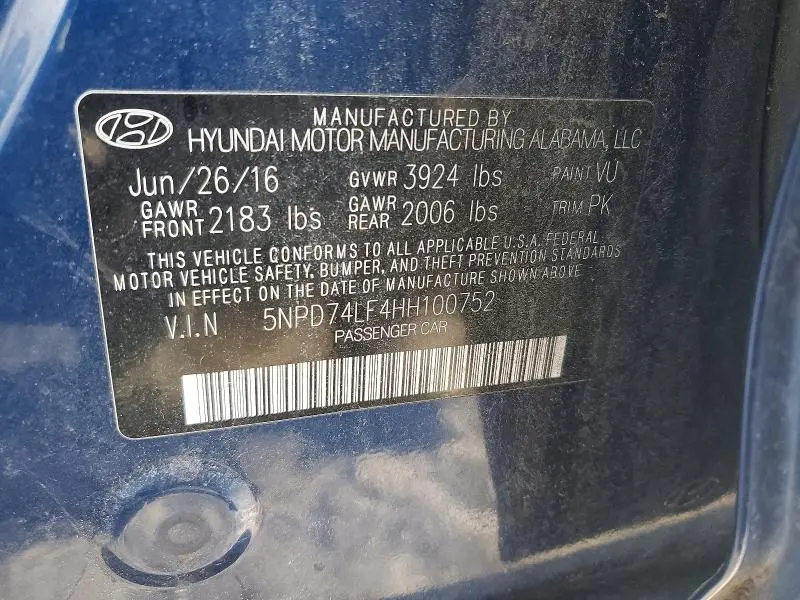 2017 HYUNDAI ELANTRA SE  