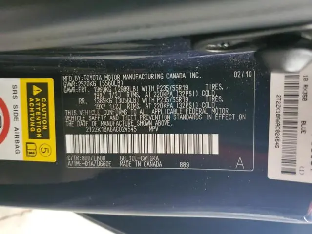 2010 LEXUS RX 350  