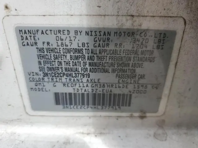 2017 NISSAN VERSA NOTE S  