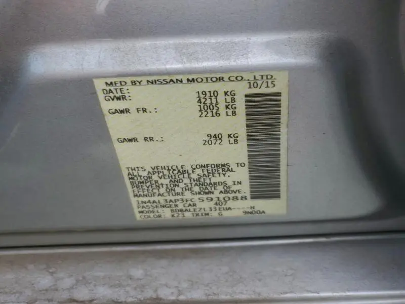 2015 NISSAN ALTIMA 2.5  