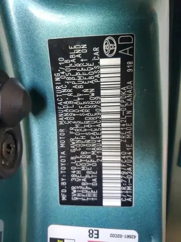 2010 TOYOTA COROLLA BASE  