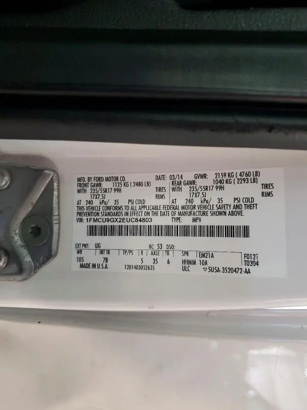 2014 FORD ESCAPE SE  