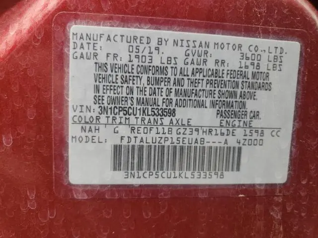 2019 NISSAN KICKS S  