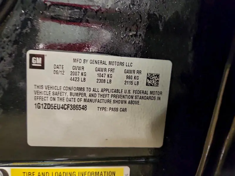 2012 CHEVROLET MALIBU 2LT  