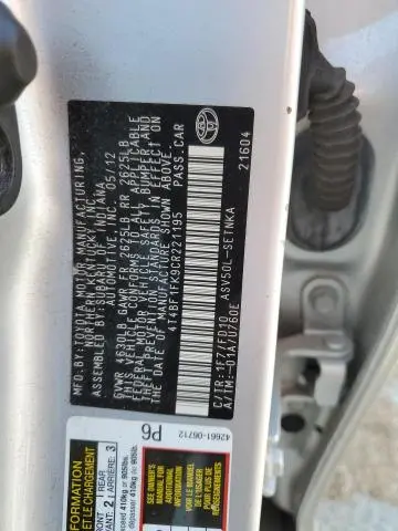 2012 TOYOTA CAMRY BASE  