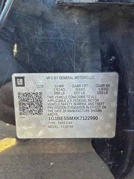 2019 CHEVROLET CRUZE LT  