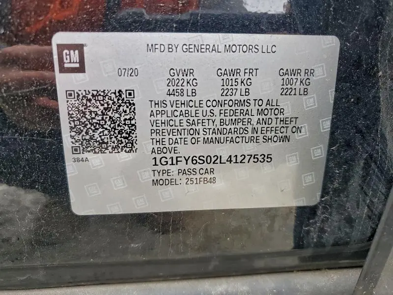 2020 CHEVROLET BOLT EV LT  