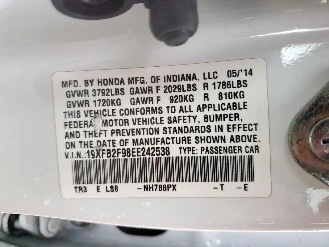 2014 HONDA CIVIC EXL  