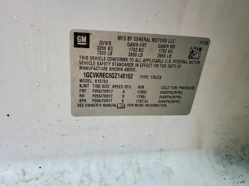 2016 CHEVROLET SILVERADO K1500 LT  