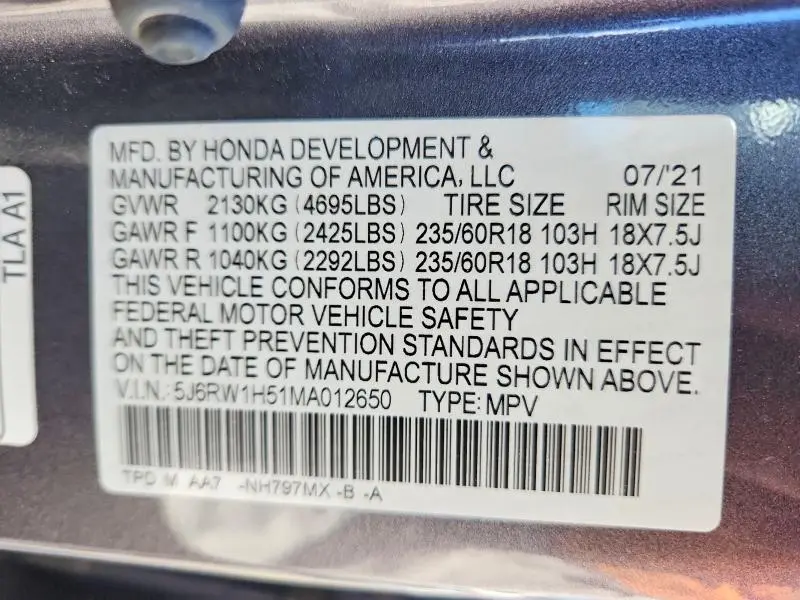 2021 HONDA CR-V EX  