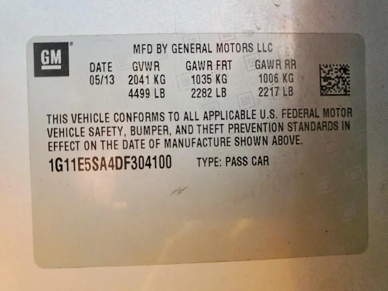 2013 CHEVROLET MALIBU 2LT  