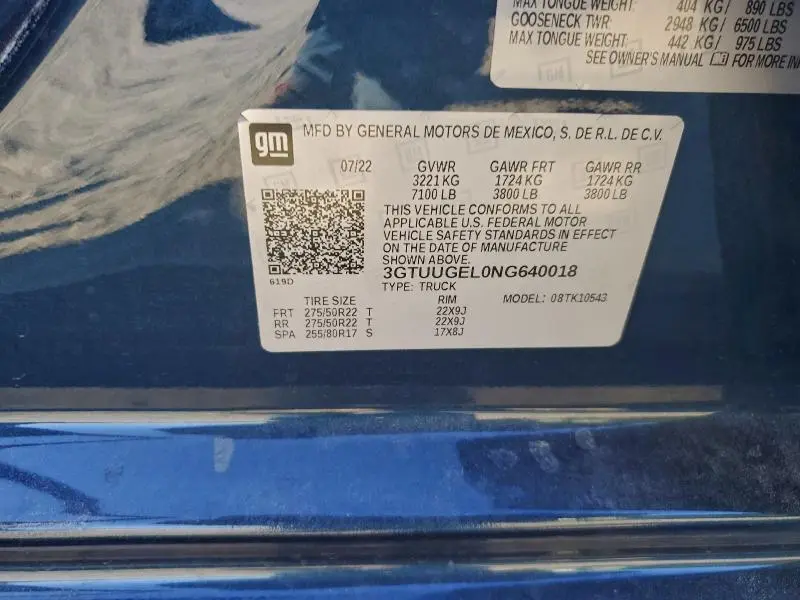 2022 GMC SIERRA K1500 DENALI  